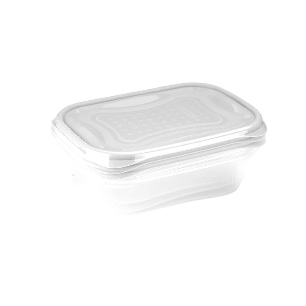 Conjunto de 3 caixas plásticas brancas