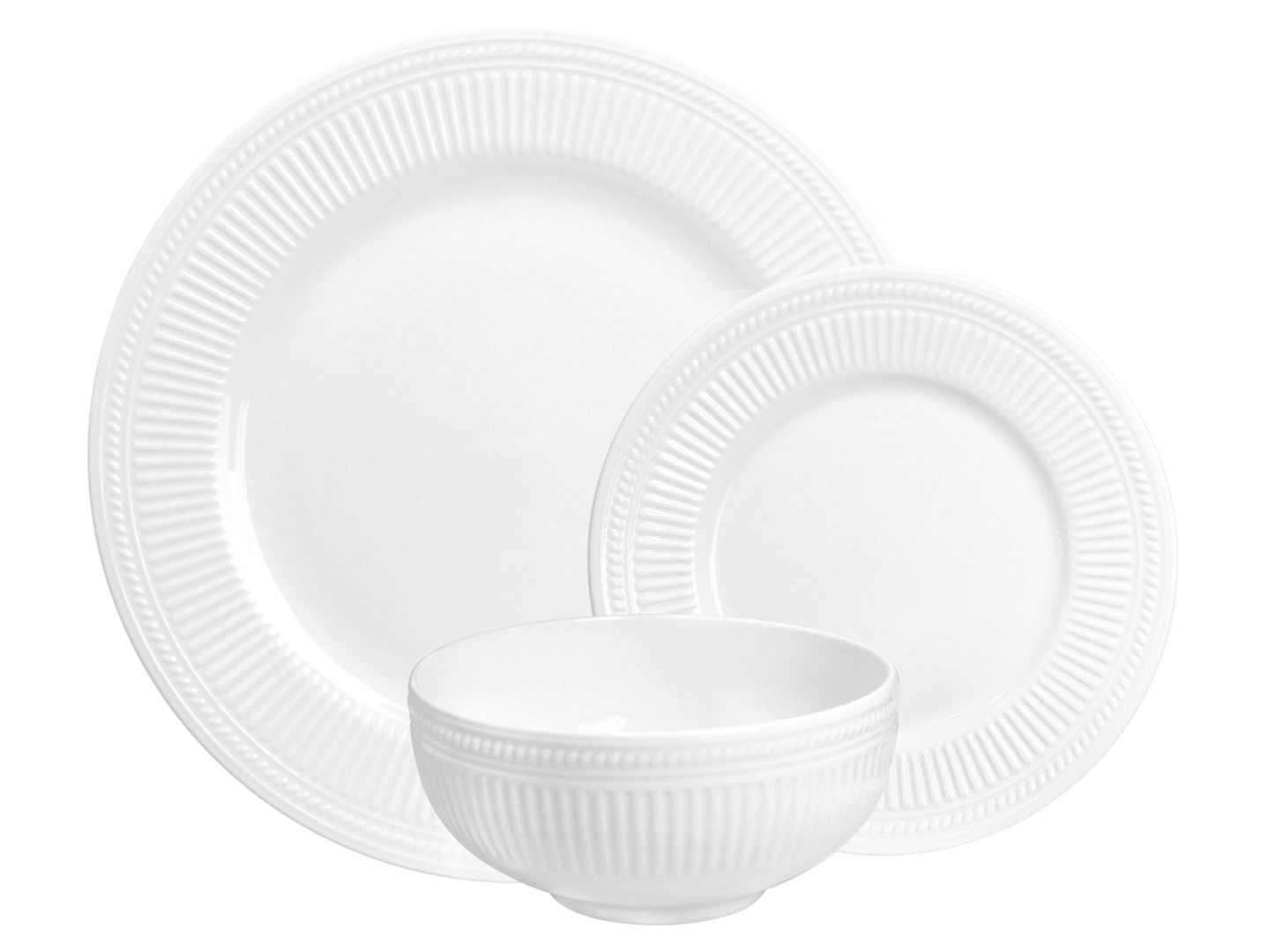 Komplet obiadowy porcelanowy Rosa 18 el. biały