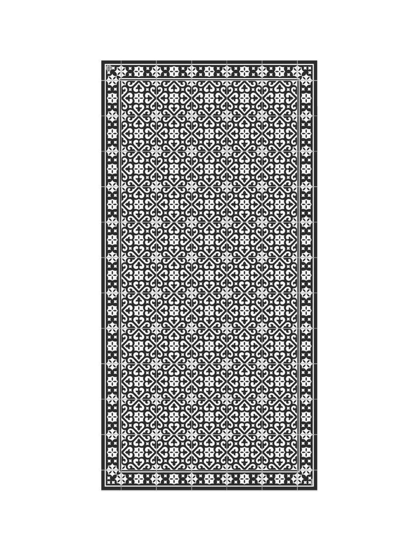 BARCELONE - Tapis en vinyle Via Augusta noir 60x120