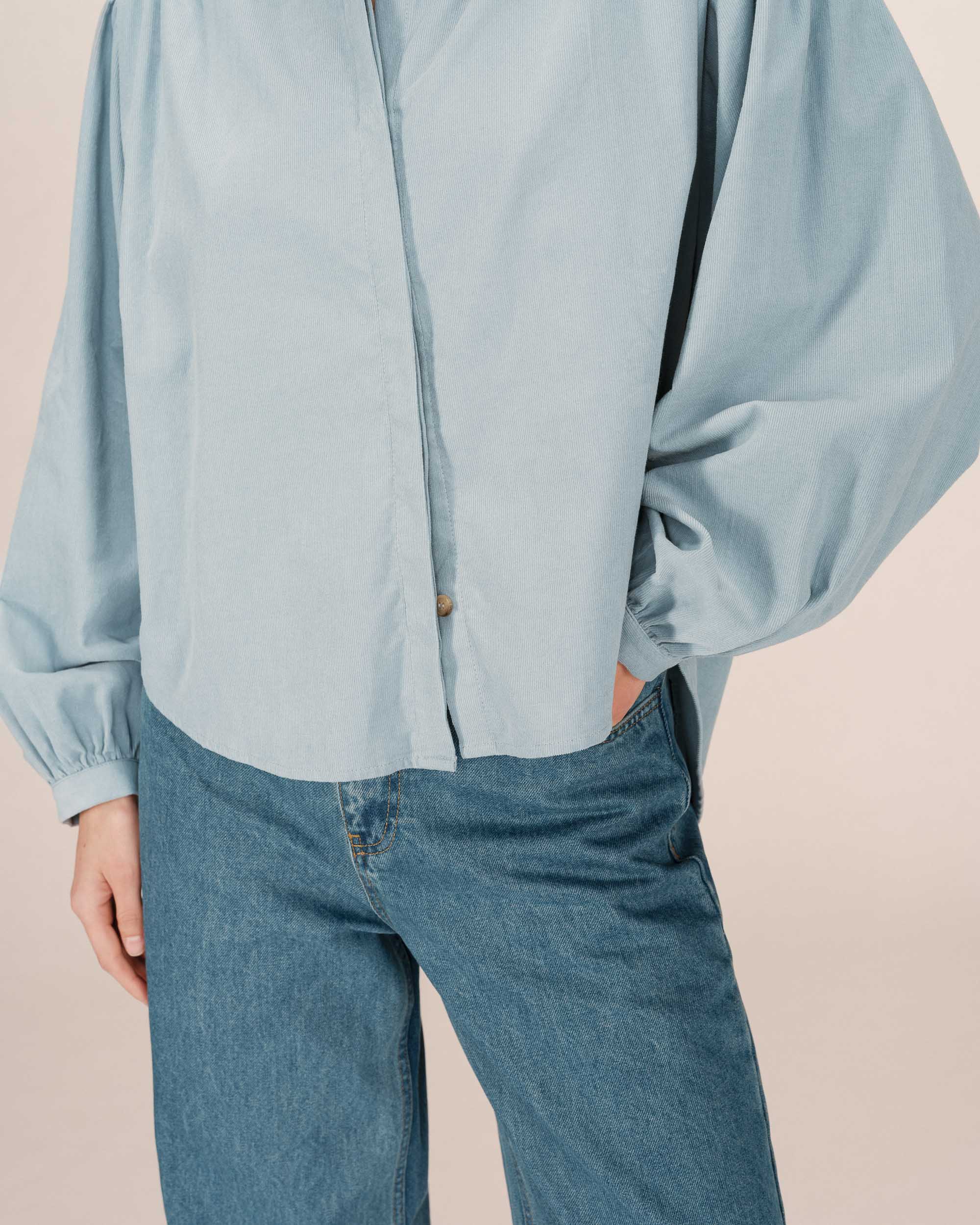 Blouse oversize velours sauge Suri