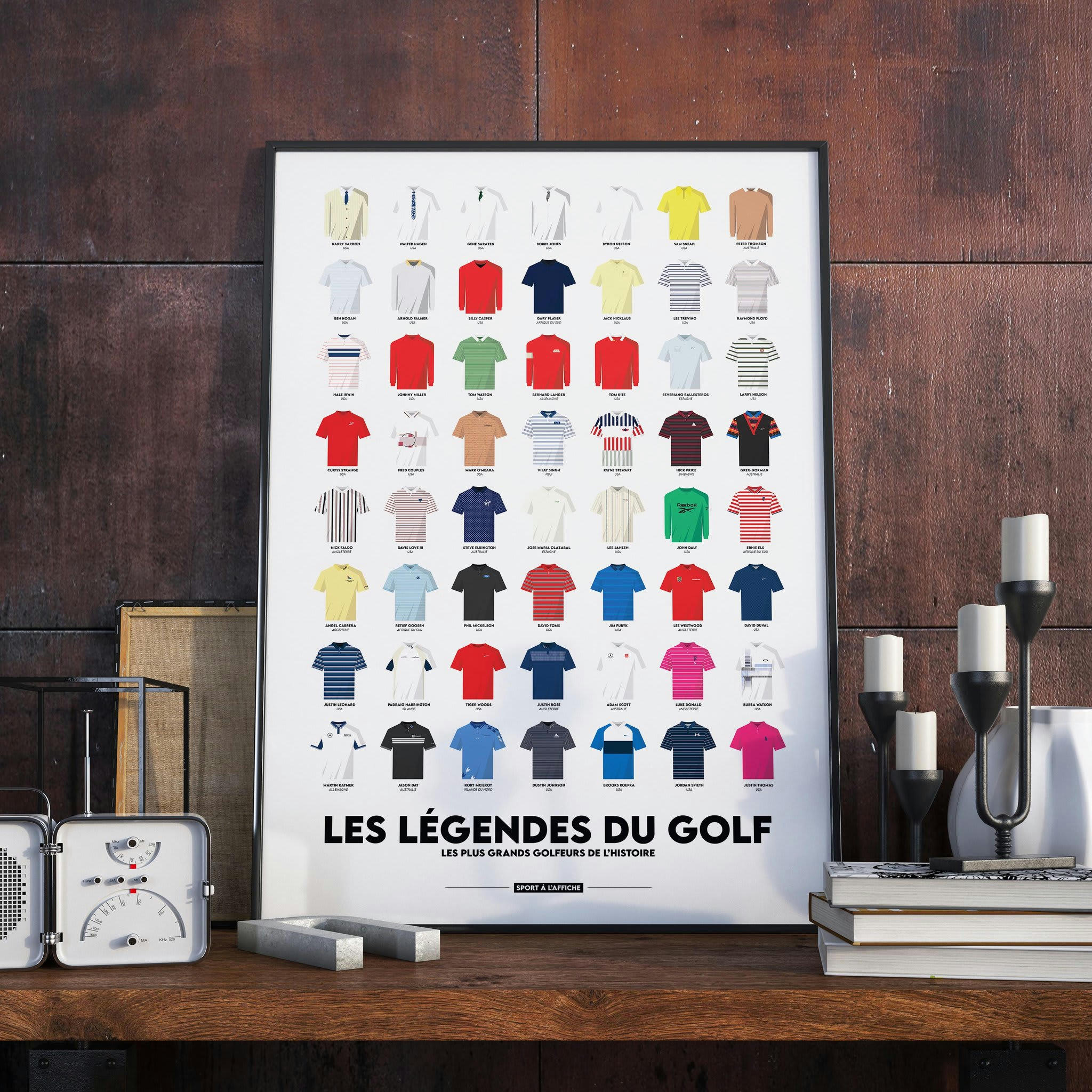 GOLF - Affiche Golf - Les Légendes du Golf - 40 x 60 cm