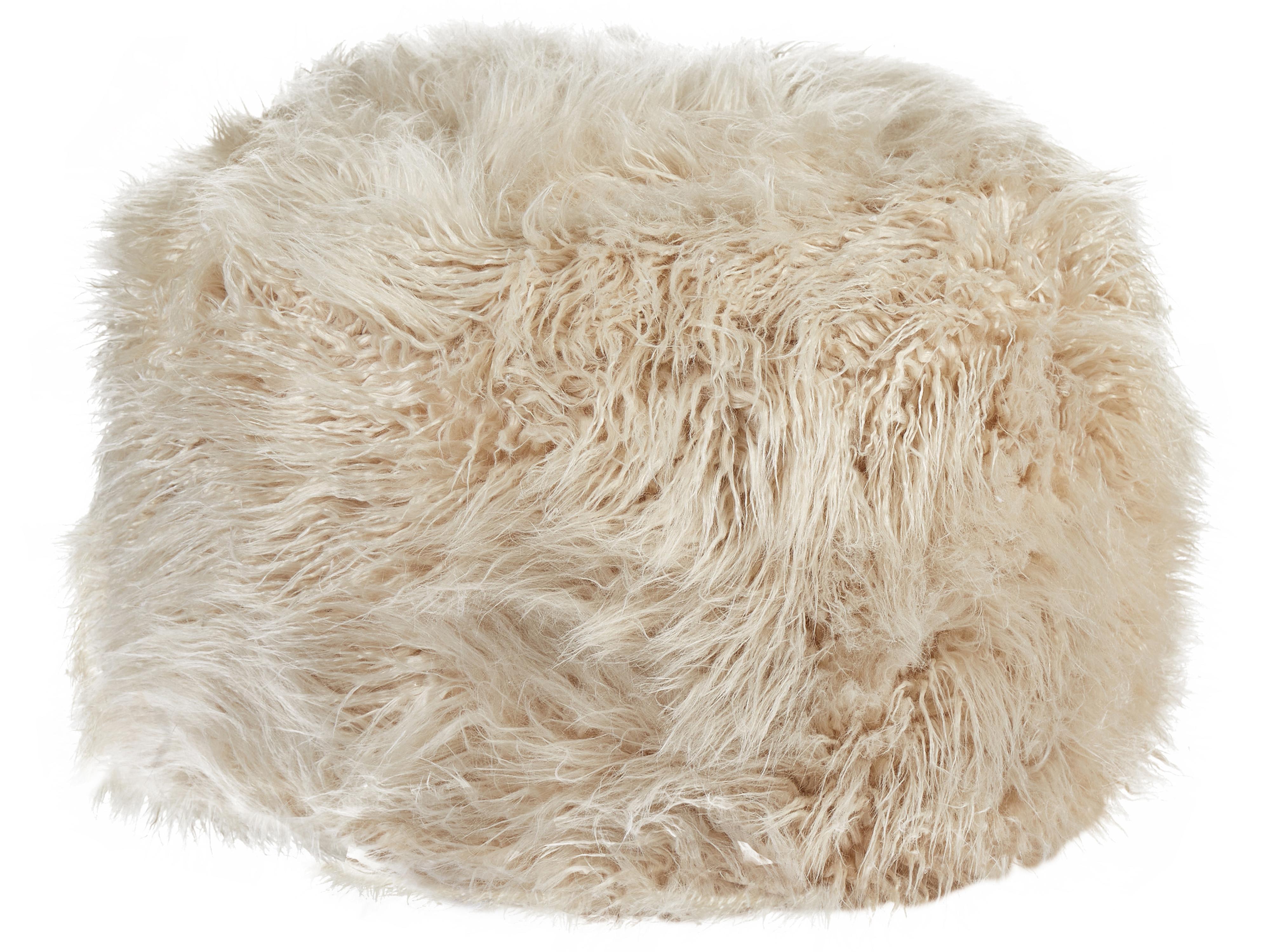 Pouffe TUKKI Faux Fur Light Beige