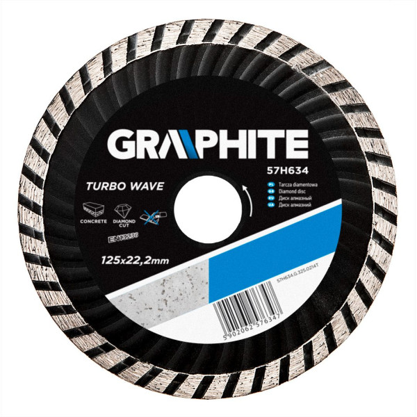 Tarcza diamentowa 125x22 mm,turbo GRAPHITE 57H634