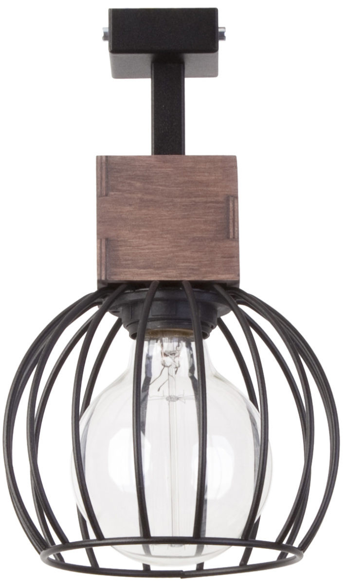 Lampa sufitowa Milan czarna-ciemne drewno 1xE27x15W IP20 Sigma Lighting