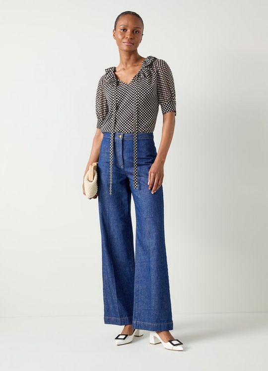 Coco Black And Ecru Polka Dot Blouse