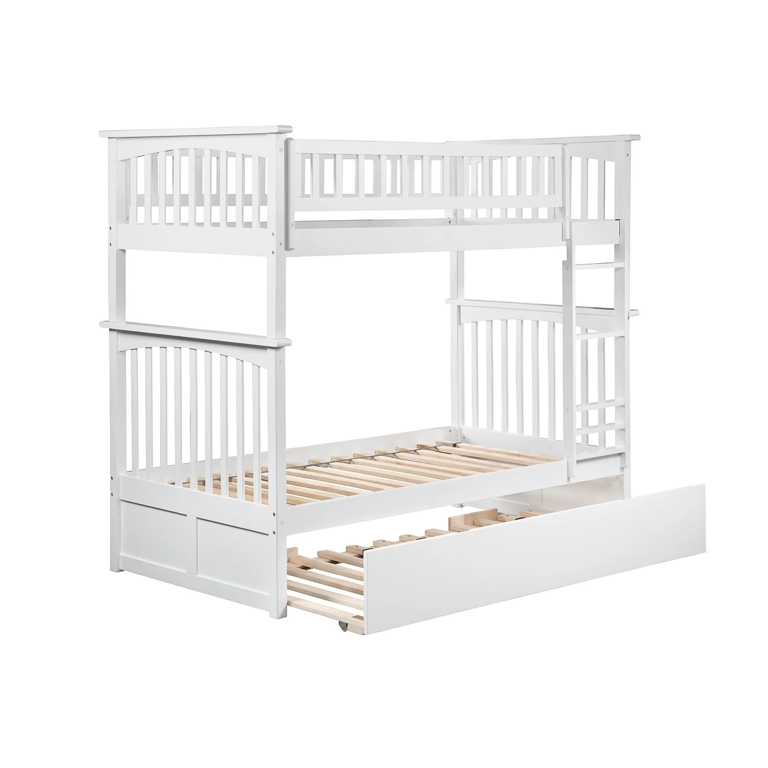 Columbia Twin over Twin Bunk Bed with Twin Trundle in White