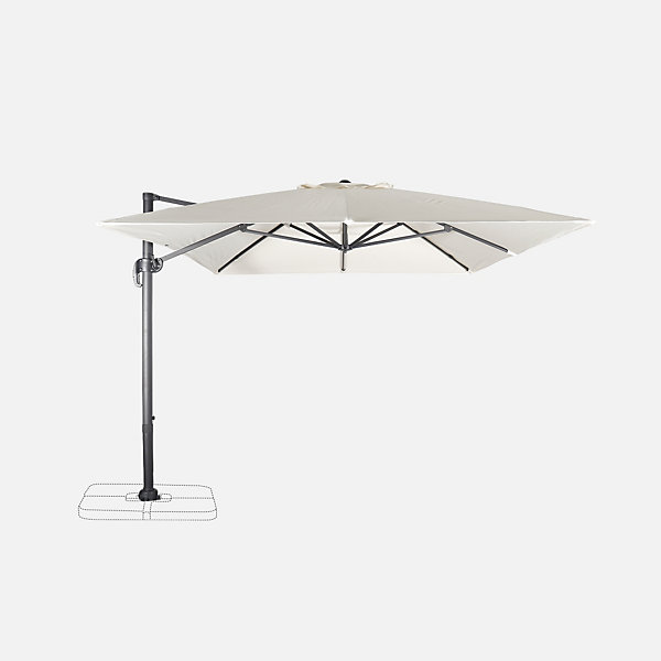 Parasol déporté rectangulaire 3x4m - Wimereux - Ecru - Parasol excentré inclinable dans 5 positions. rotatif à 360.