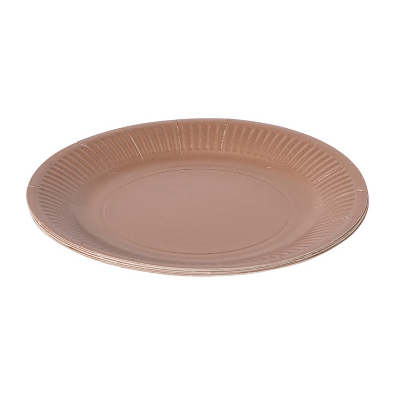 Papieren bordjes - ros&eacute;goudkleurig - set van 8