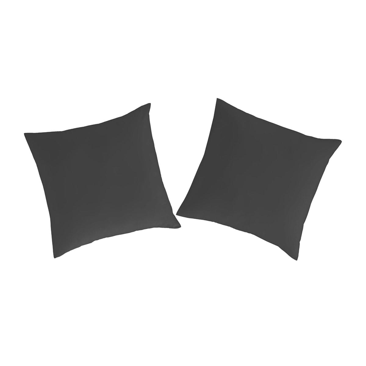 PURE TO - 2 taies d'oreiller 80x80 anthracita