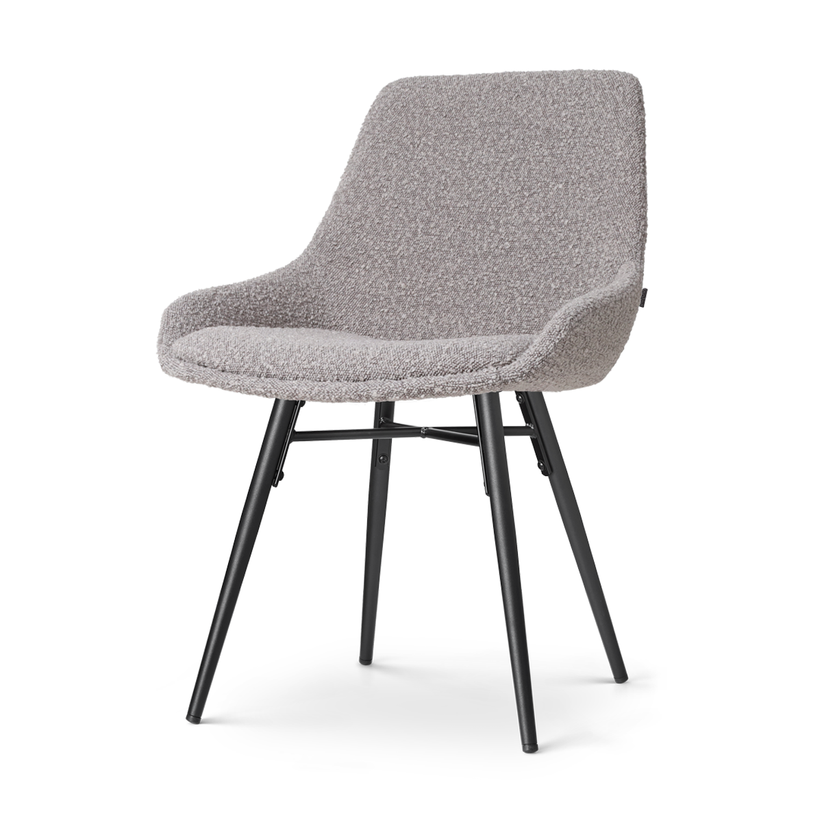 Nolon Nena-Isa Eetkamerstoel Bouclé Taupe - Zwarte Houten Poten