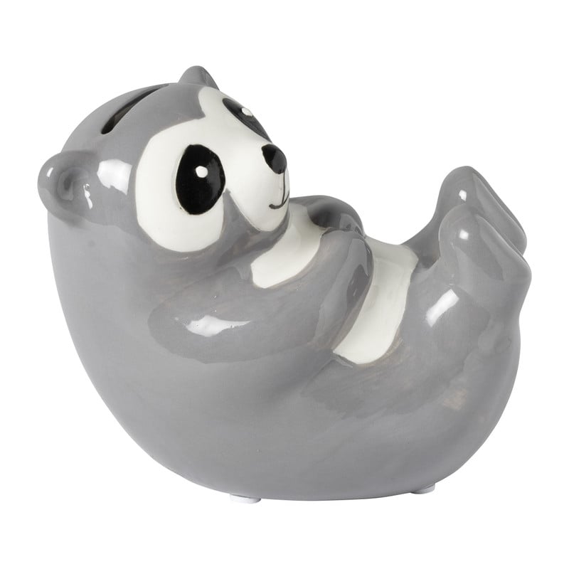 Spaarpot luiaard -bruin/wit - 14.5x8.5x11 cm