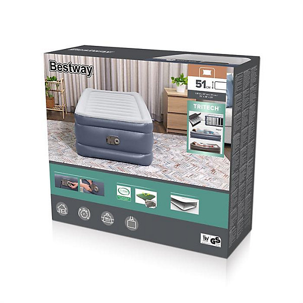 Bestway Lit gonflable 1 place 191 x 97 x 51 cm pompe électrique intégrée