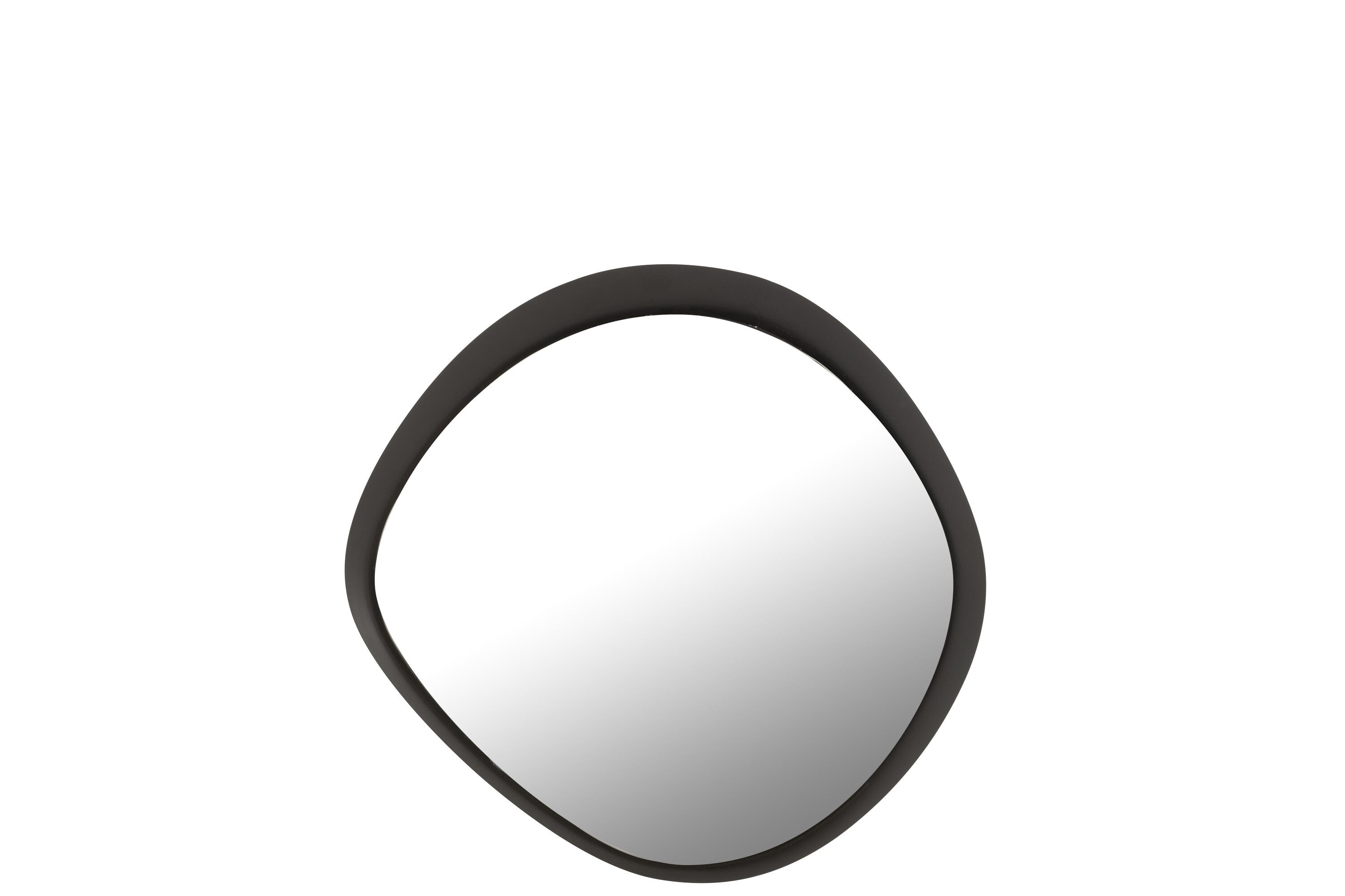 J-Line spiegel Rond - metaal/glas - zwart - small - 60.5 x 58 cm