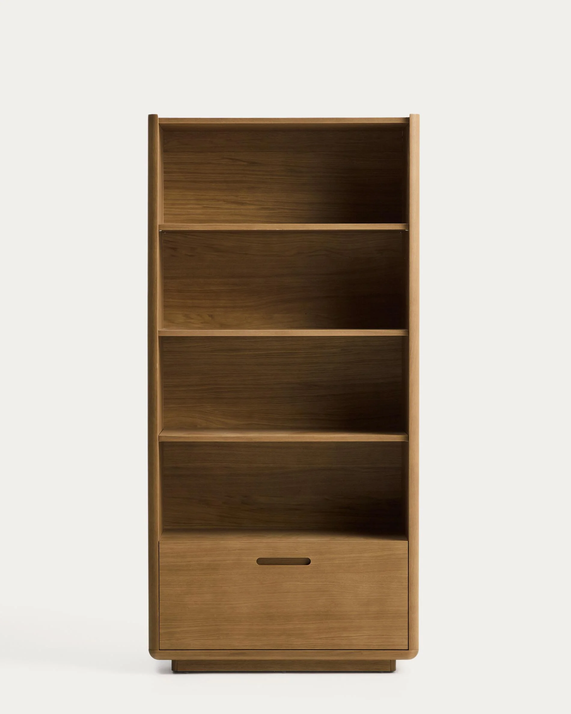 Arelida shelving unit made of oak veneer and solid oak wood with light brown finish 90 x 185 cm FSC Mix Credit