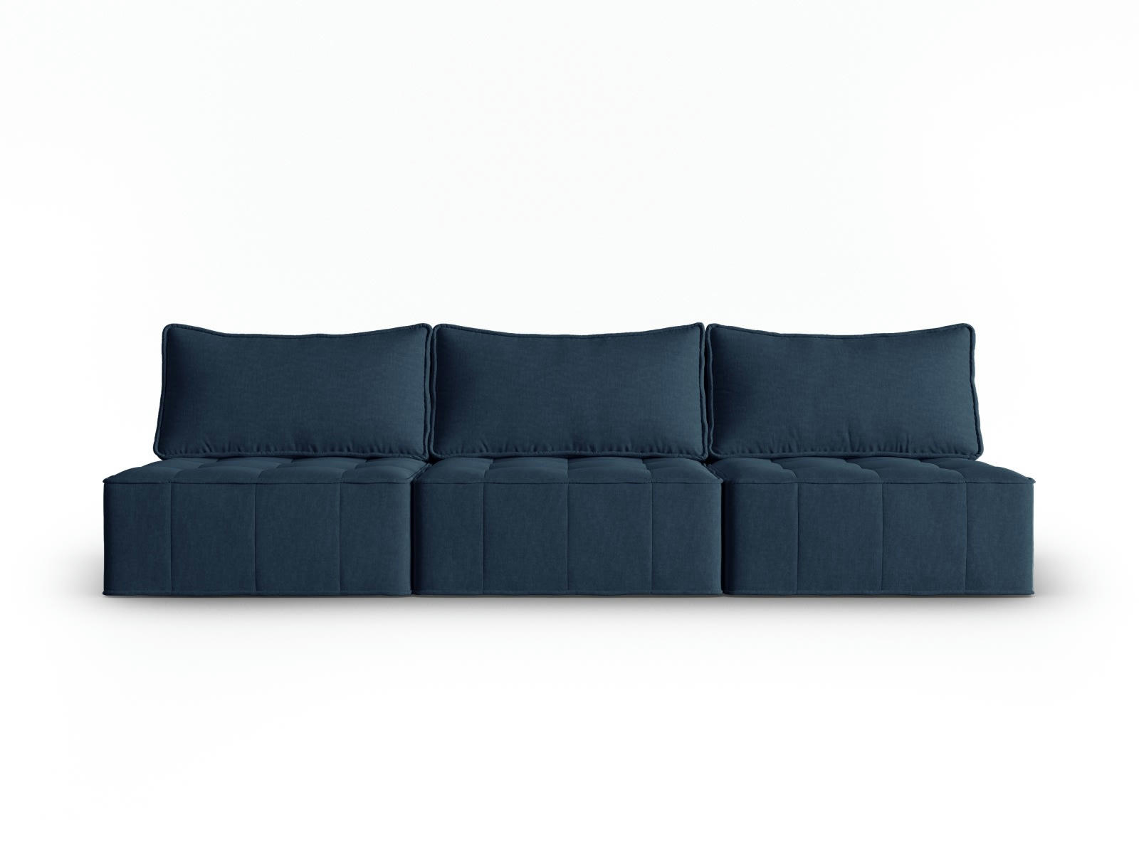 MIKE - Canapé modulable 5 places en tissu structurel blue jeans