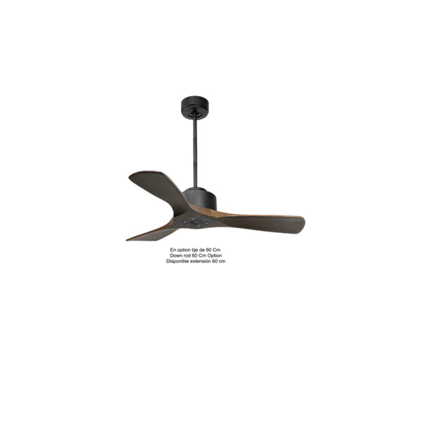 Modulo Regular Ring- Super destratificateur et ventilateur DC 106 cm noir pales bois sombre sans Lumière15 à 20 m²