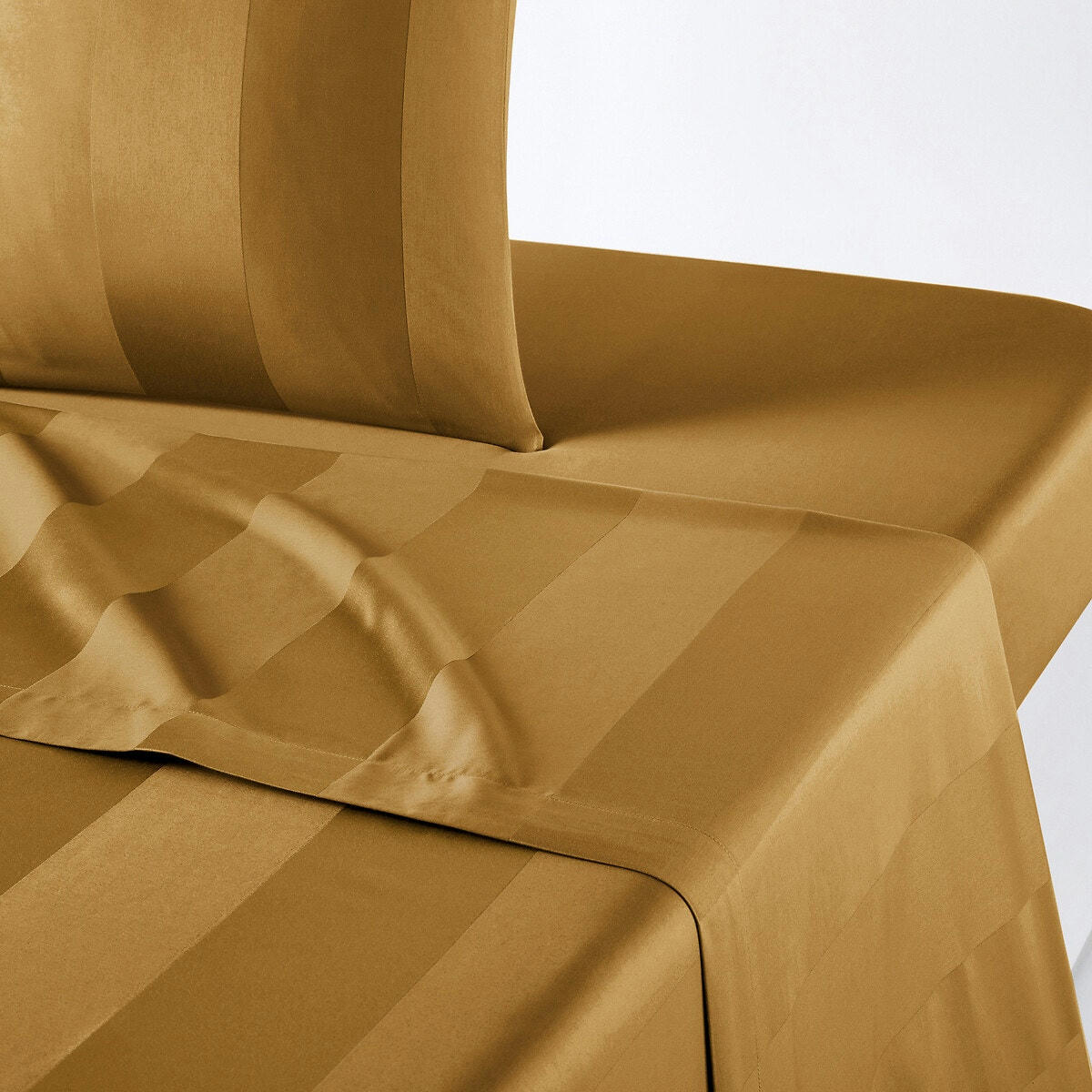 Drap satin de coton larges rayures