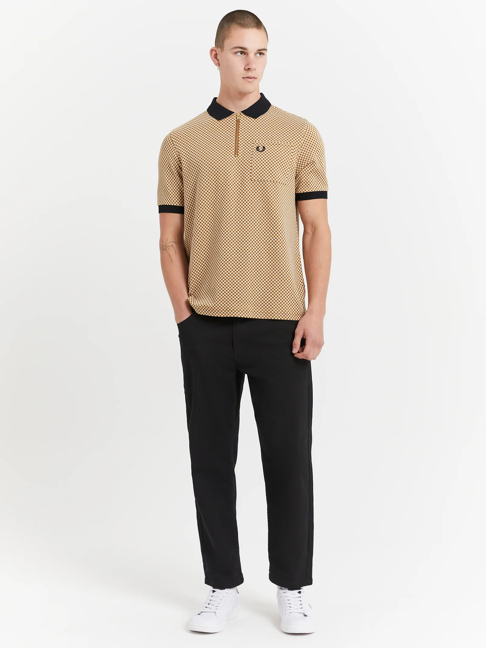 Micro Chequerboard Polo Shirt
