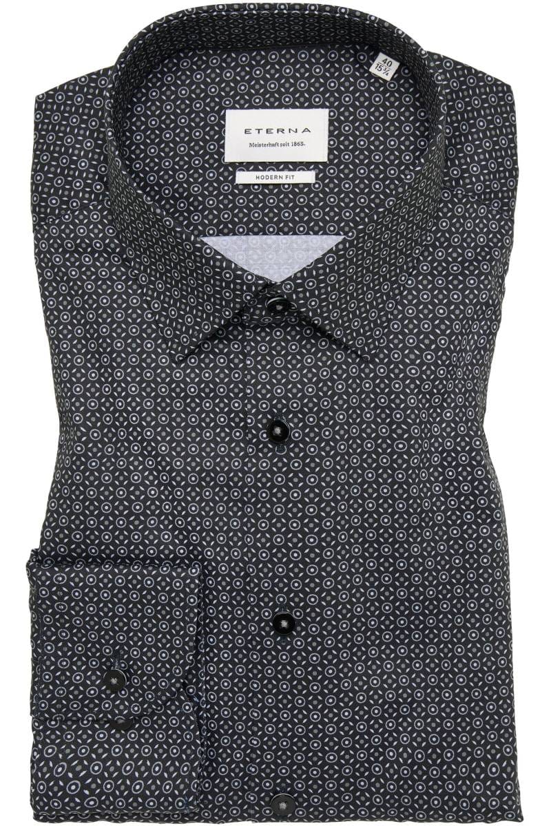 ETERNA Modern Fit Hemd anthrazit, Bedruckt