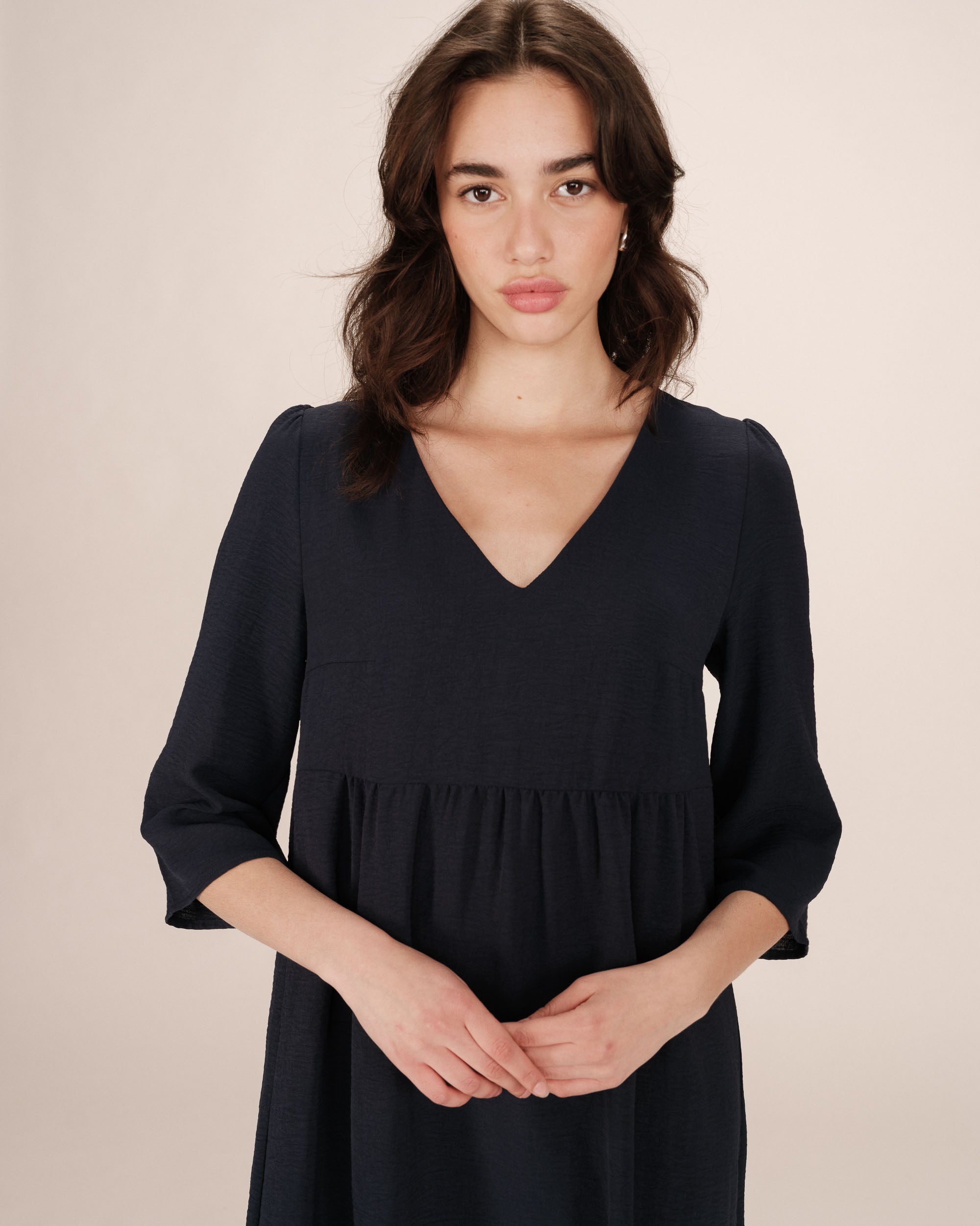 Robe courte babydoll marine Susana