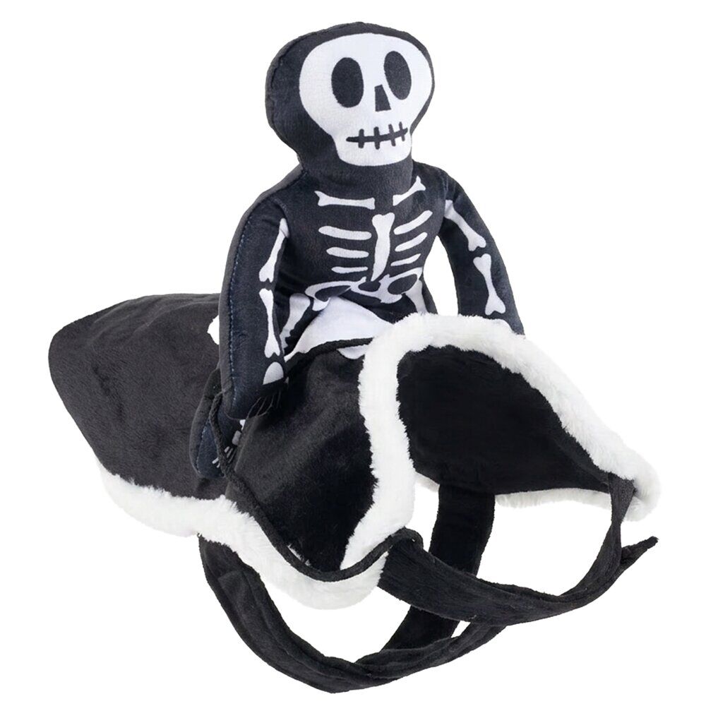 Déguisement pour chien squelette noir et blanc S/M 30x45H2,5cm