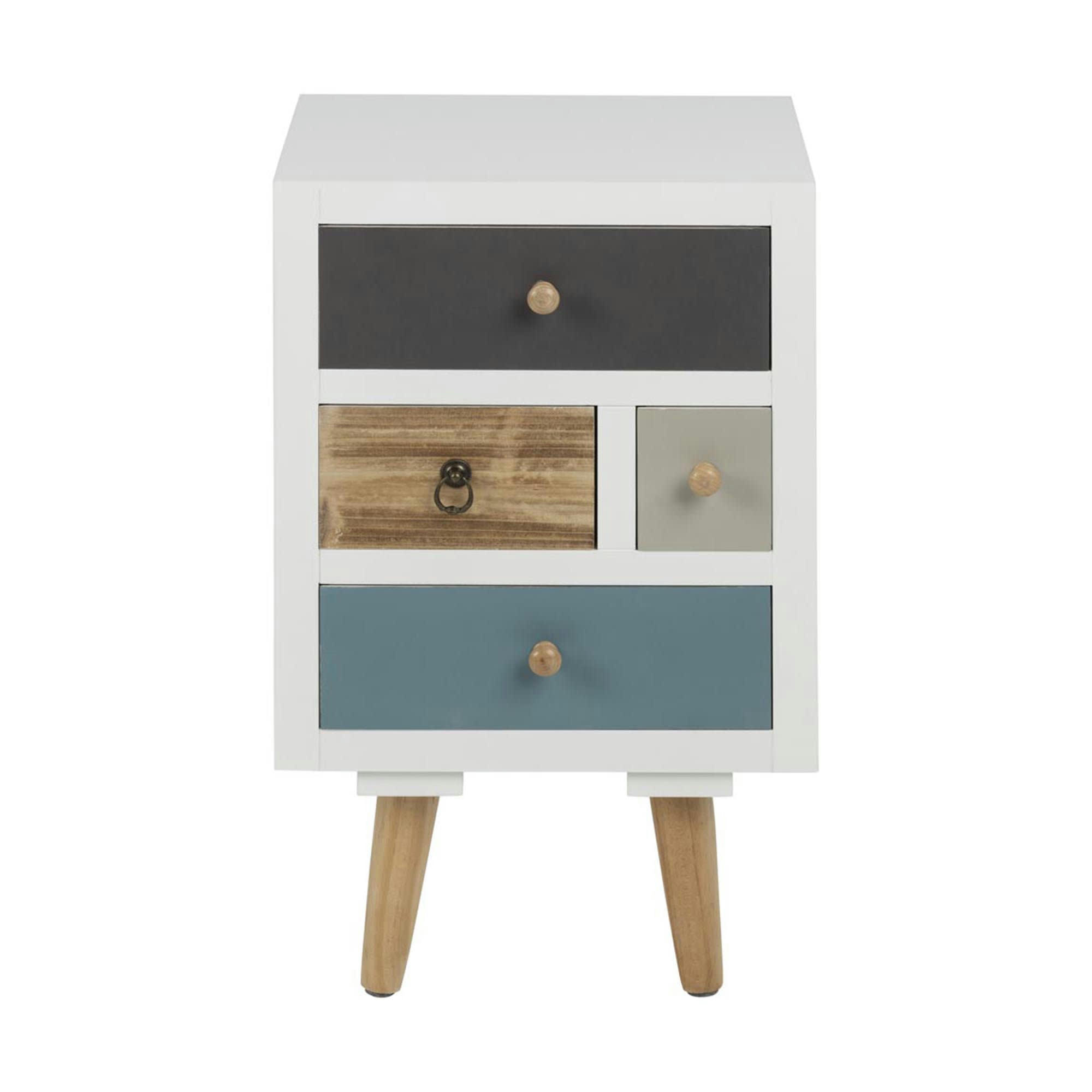DRAWER - Table de chevet 4 tiroirs multicolore