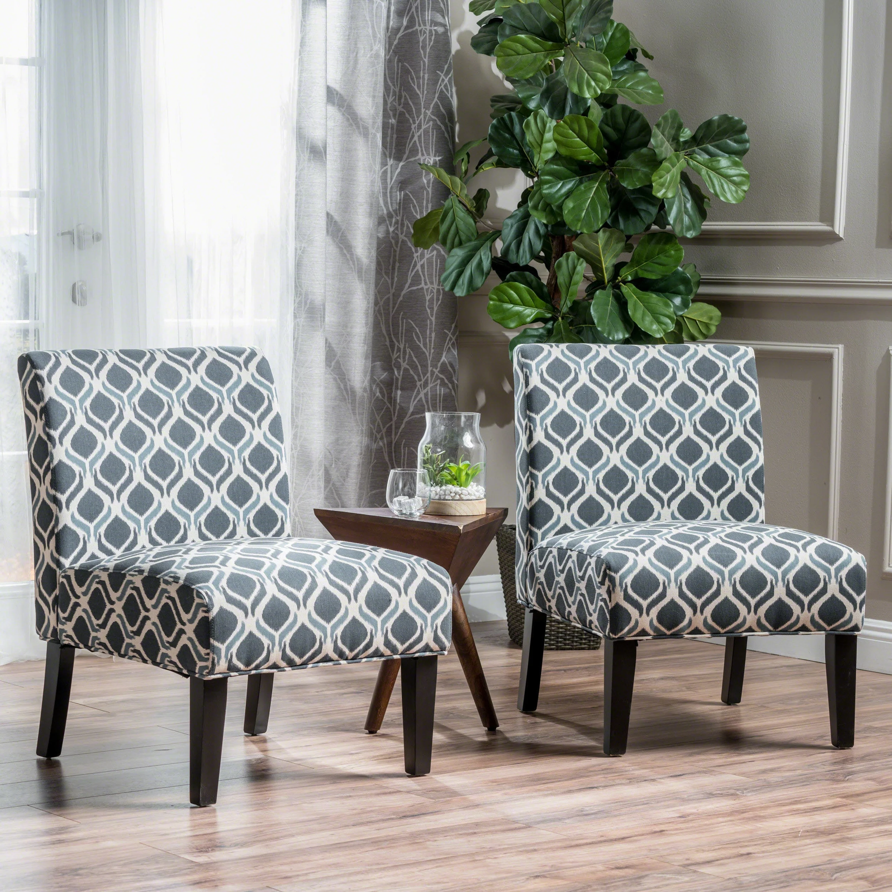 Kassi Ikat Pattern Accent Chair (Set of 2) by Christopher Knight Home - 22.50 L x 29.50 W x 32.00 H