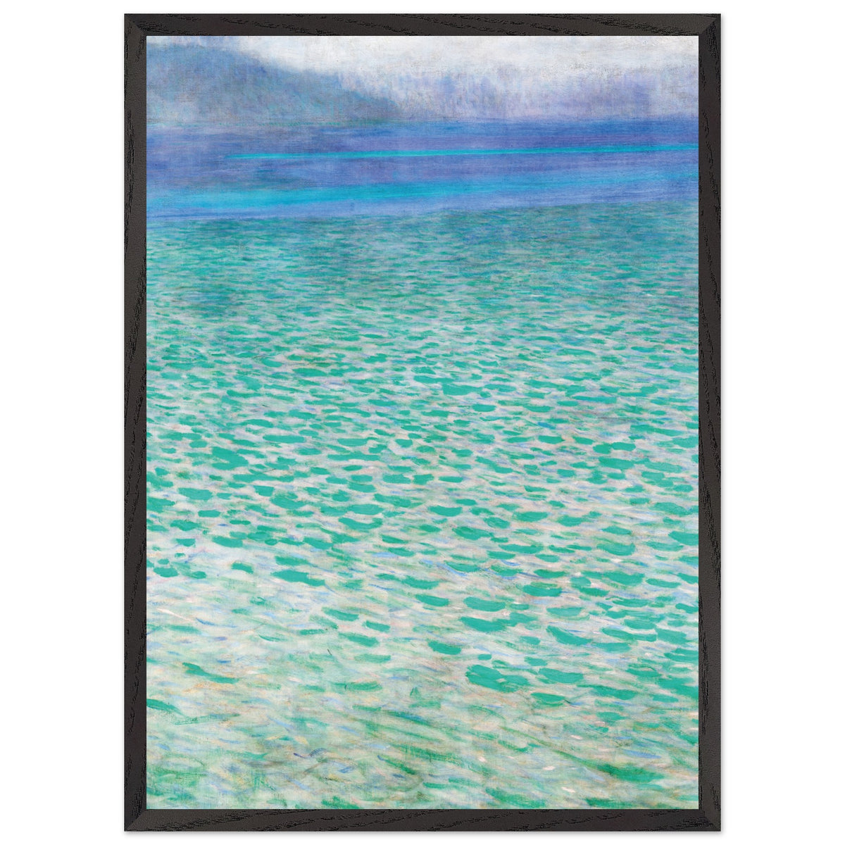 Artfulprints Poster met Lijst Gustav Klimt - Attersee  - 50x70 cm - Turquoise