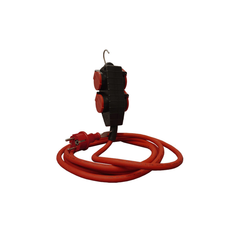 Allonge 4 prises en néoprène 3 x 2,5 mm² 5 m ELOY
