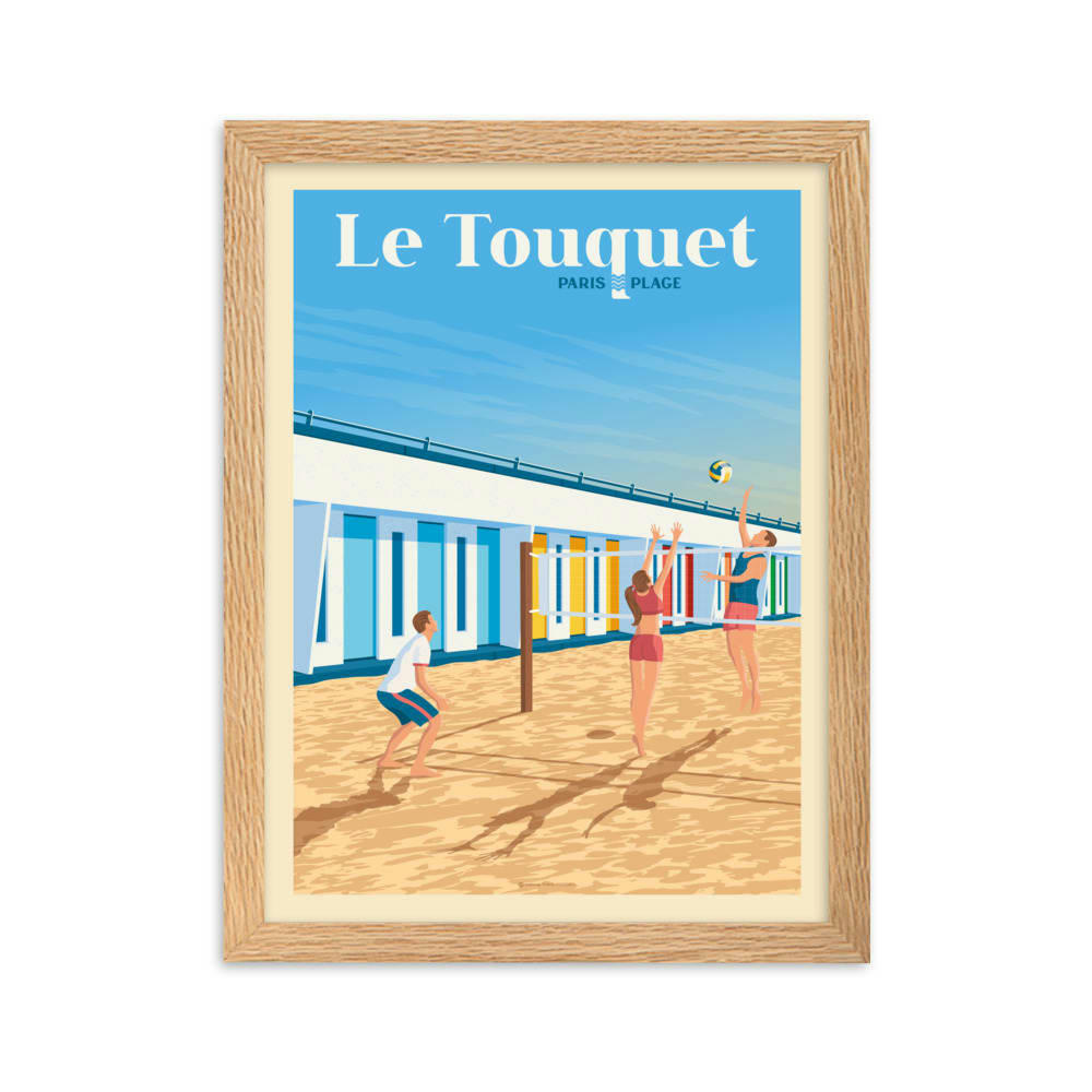 - Affiche Le Touquet-Paris-Plage France avec Cadre (Bois) 21x29,7 cm