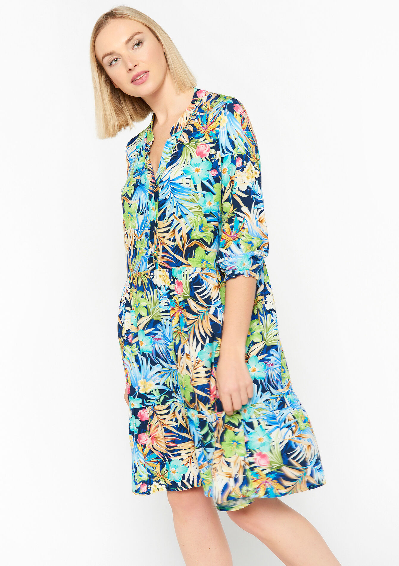 Babydoll jurk met bloemenprint