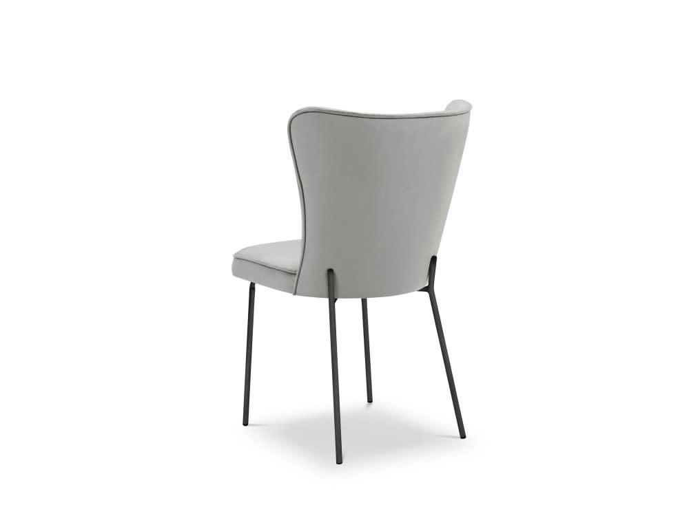 SILENE - Ensemble de 2 chaises 1 place en velours gris clair