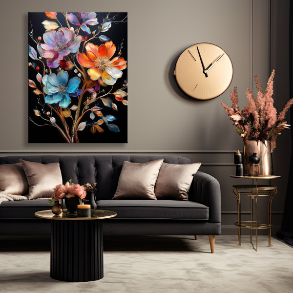 Feeby Obraz na płótnie, Kolorowe Kwiaty Abstrakcja 40x60