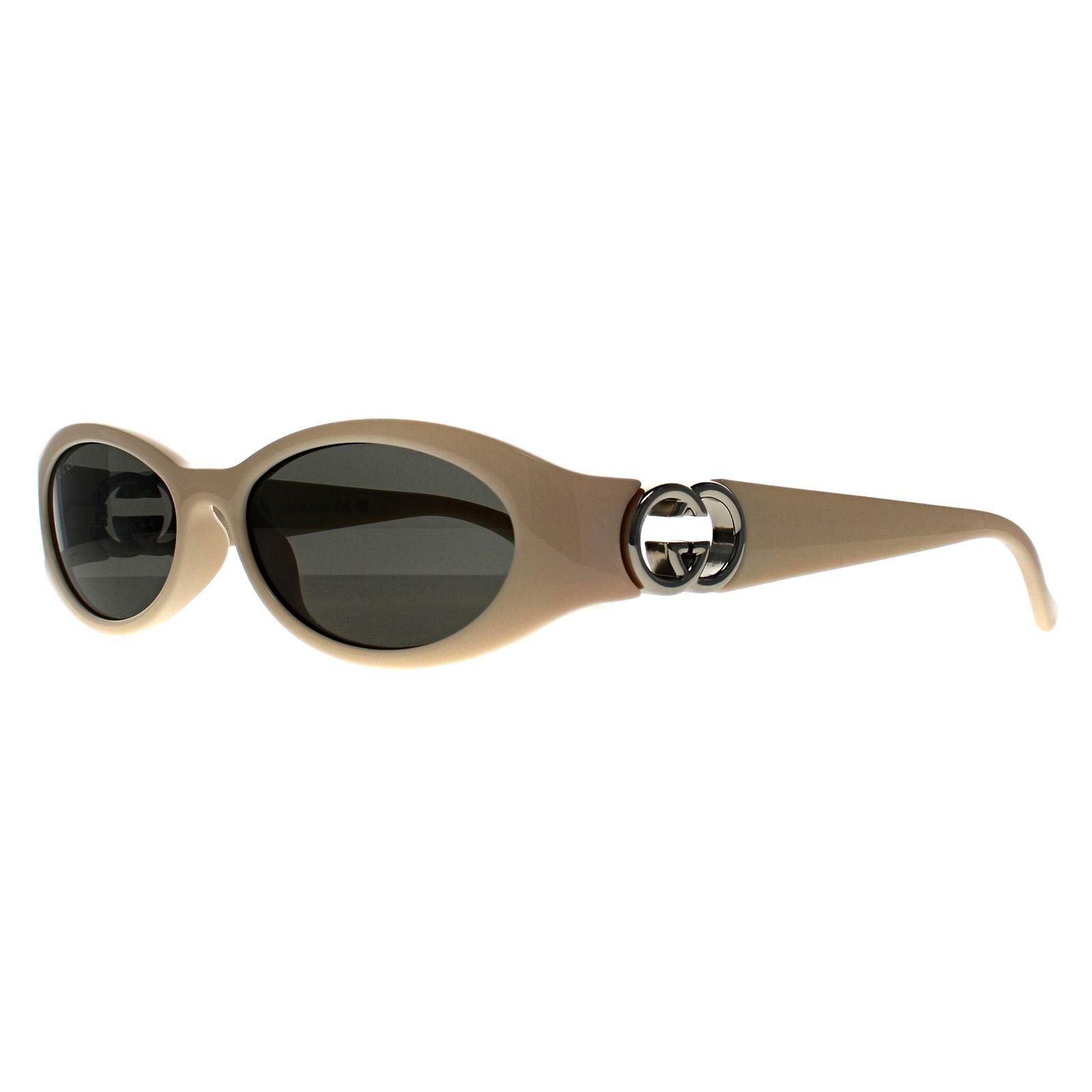 Gucci Oval Shiny Ivory Grey Light Mirror GG1660S