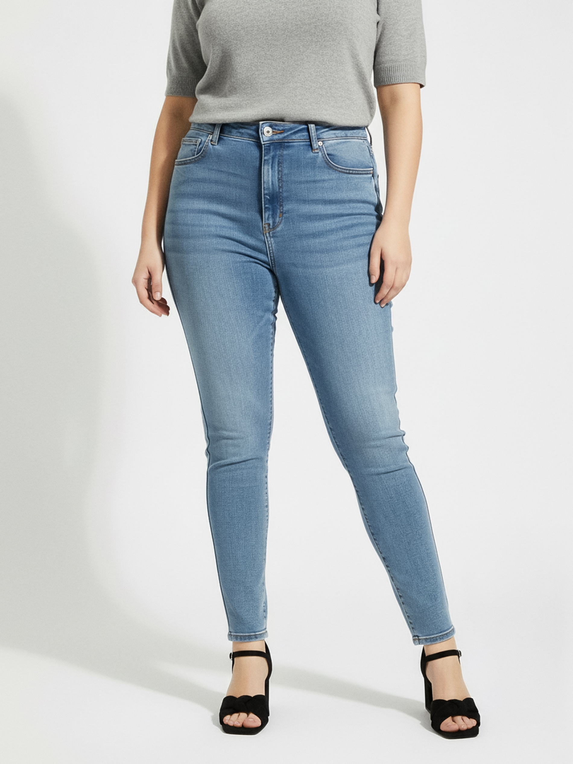 Jeansy skinny z wysokim stanem Plus size