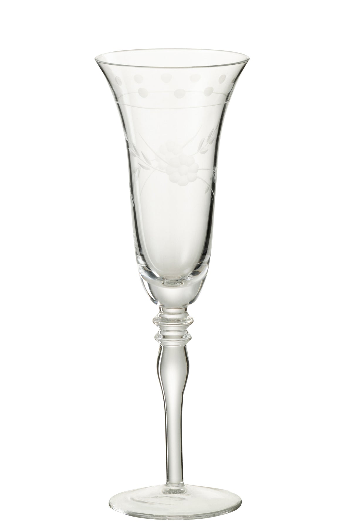 J-Line glas champagne Gegraveerd - glas - transparant - 4 stuks