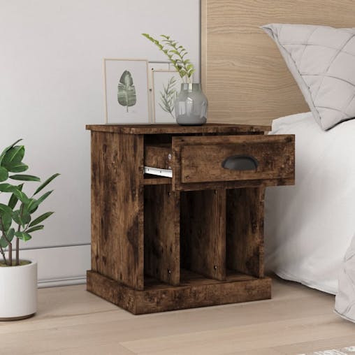 NNEVL Bedside Cabinets 2 pcs Smoked Oak 43x36x50 cm