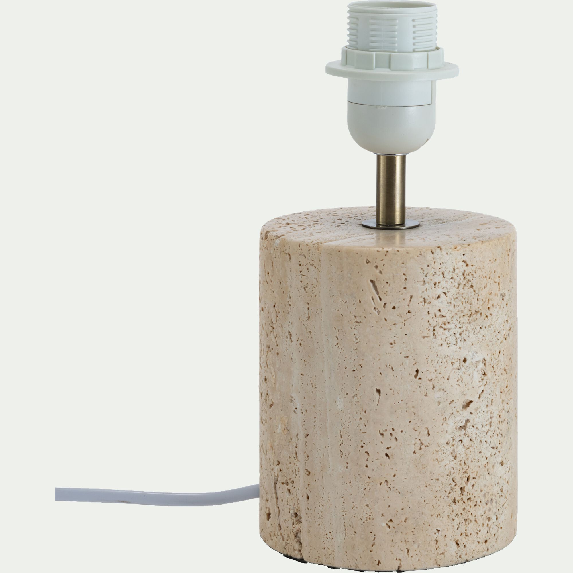 ARTEMIS - Pied de lampe électrifié en travertin D10,5cm - beige