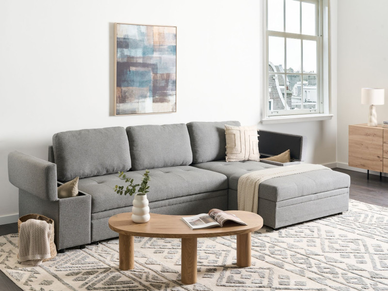 Narożnik sofa narożna funkcja spania szara