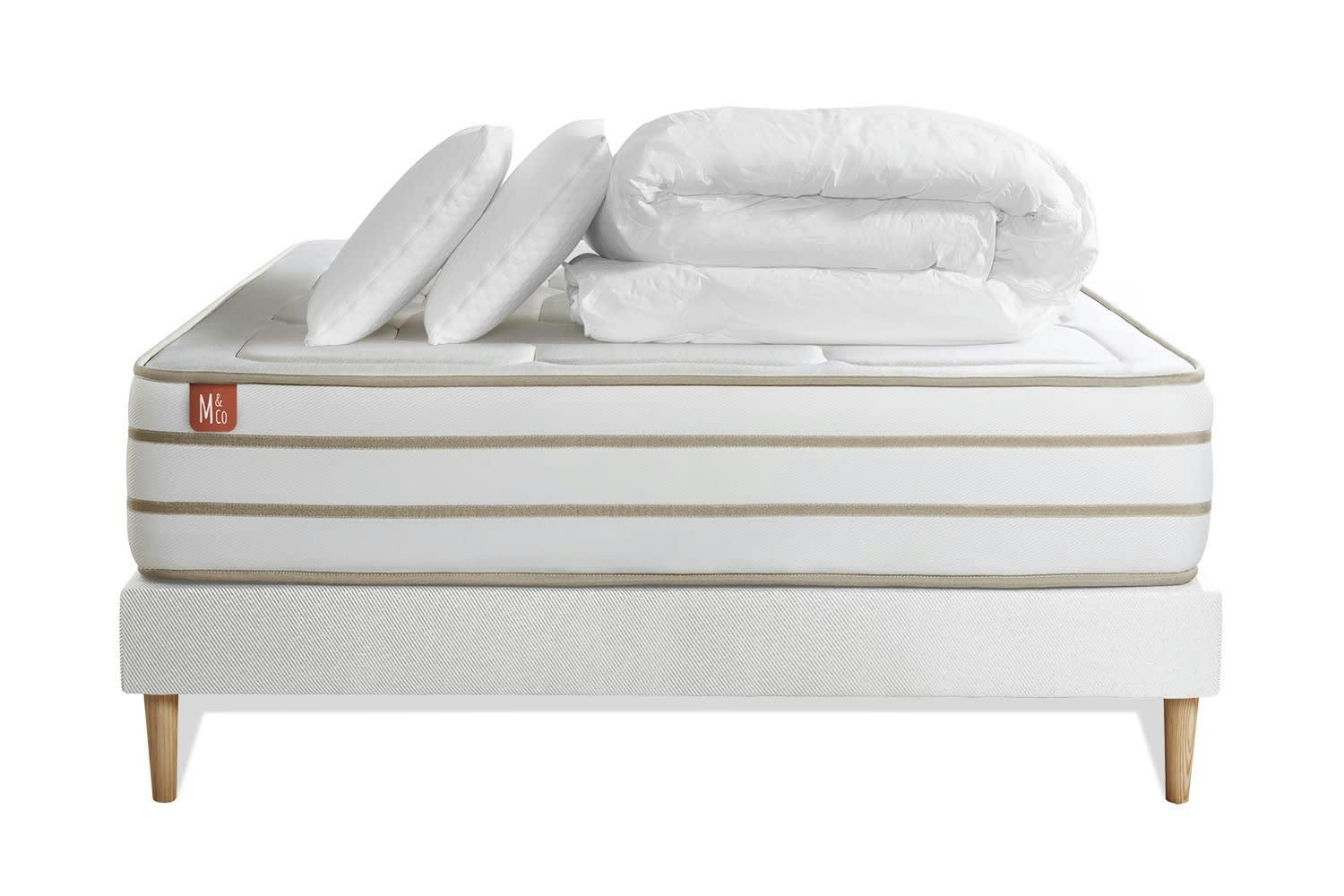 LE DOUILLET - Pack matelas sommier kit 180x200 oreiller couette