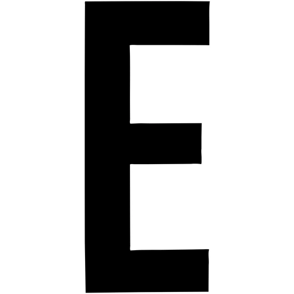 Klebebuchstabe, Buchstabe E, schwarz