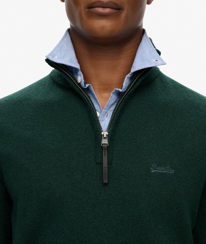 Wool Blend Half Zip Jumper