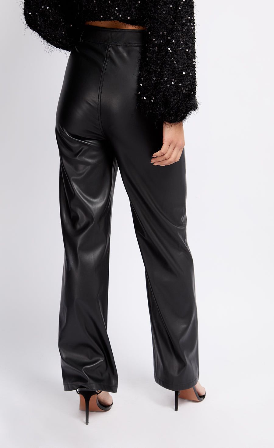 Little Mistress Black PU Trousers