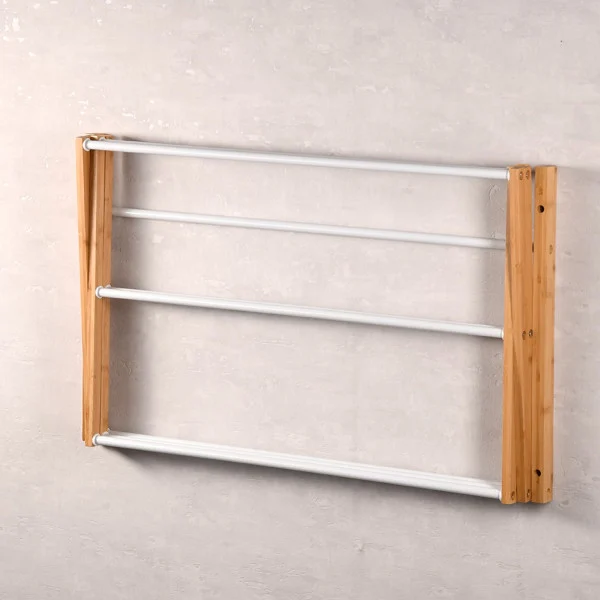 Suszarka ścienna składana 71x59x45 cm bambus metal
