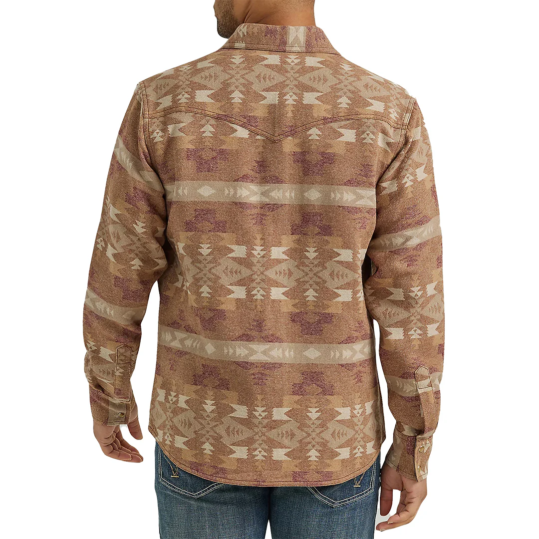 Мужская рубашка-куртка Wrangler Retro Premium с жаккардовым узором и кнопками