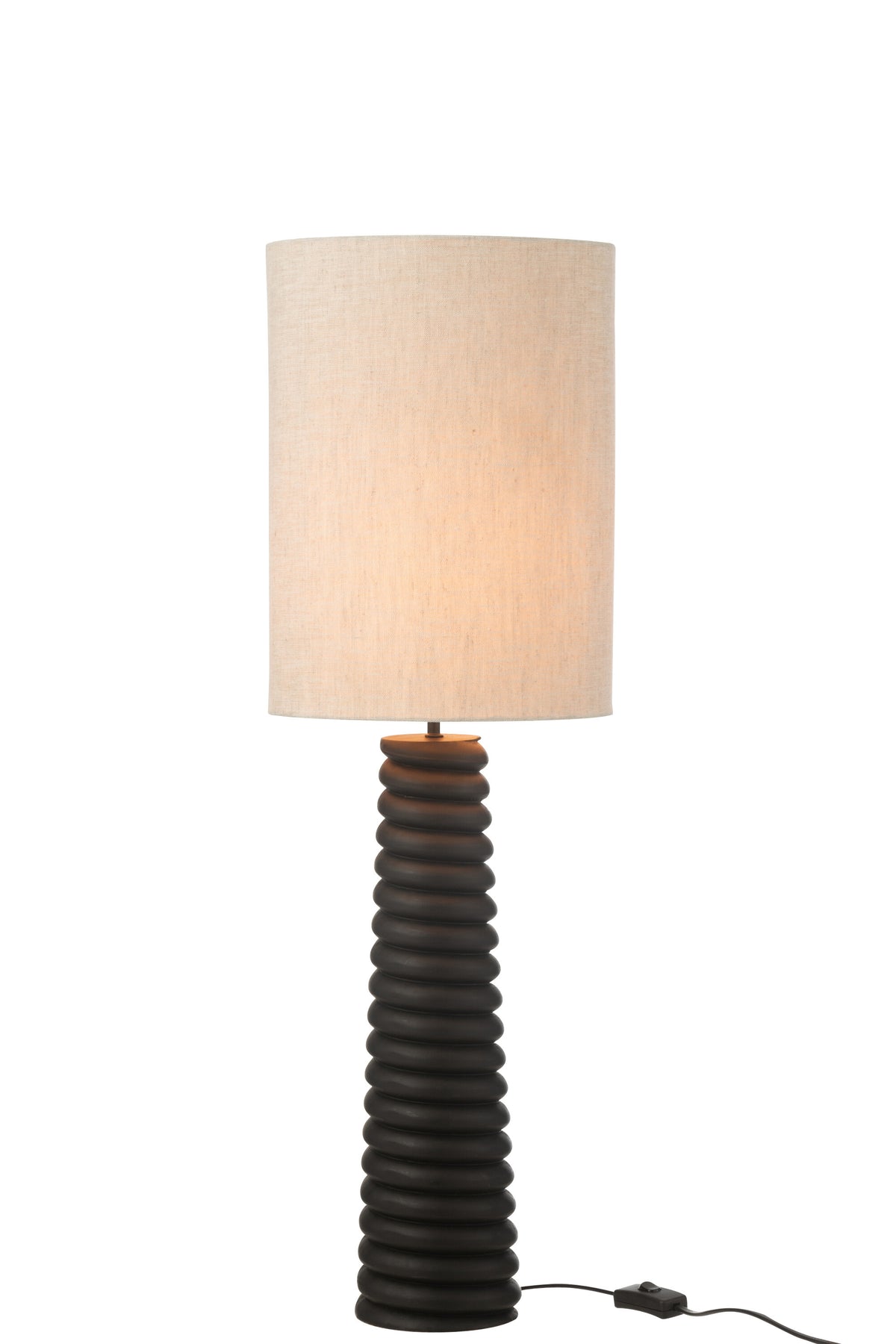 J-Line lamp Schroefdraad Ailanthus - hout - zwart/grijs