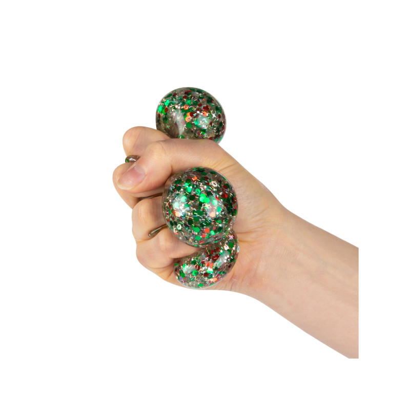 Knijpbal glitter - multikleur - diverse varianten