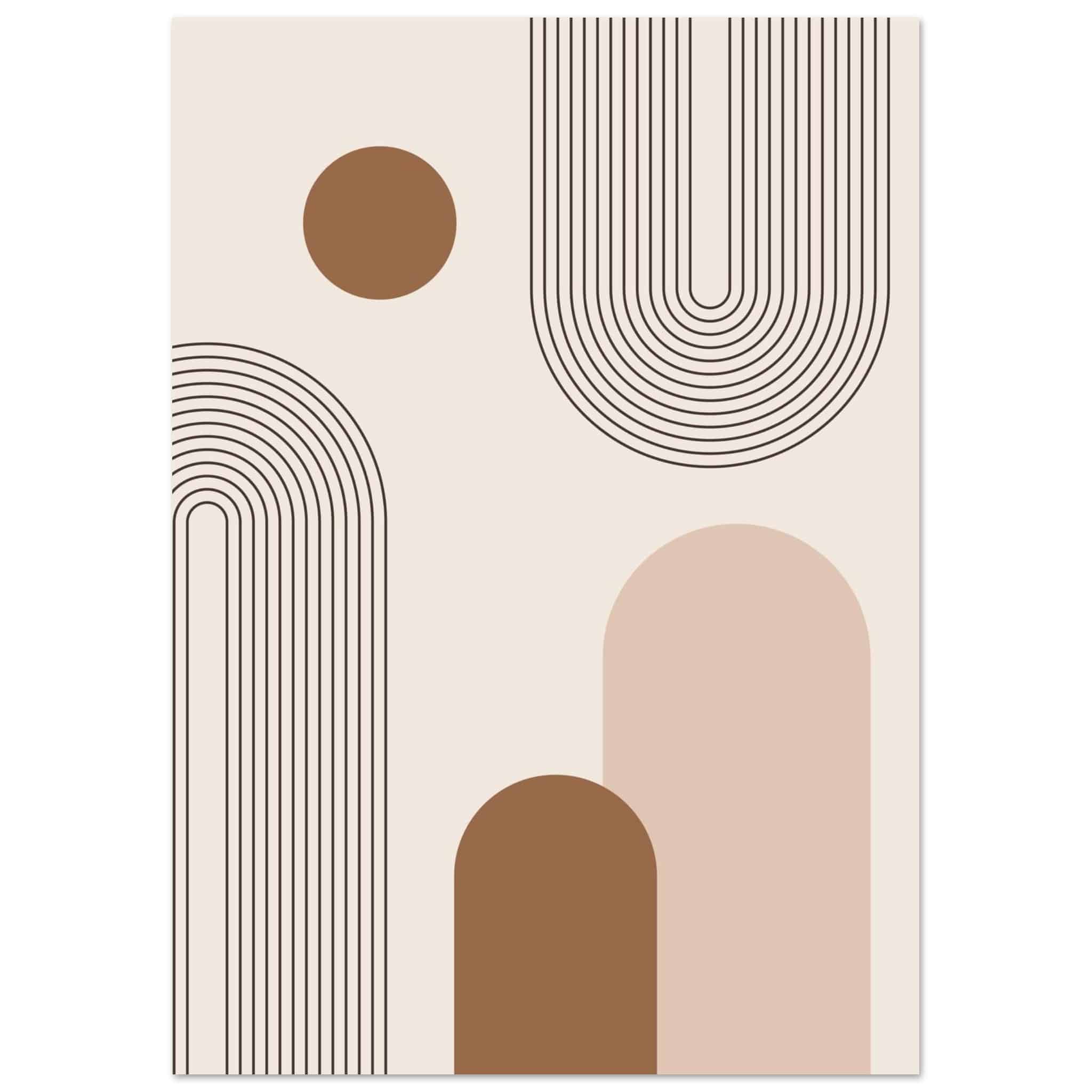 Artfulprints Poster Boho – Subtle geometry  - A4 21x29.7 cm - Grijs