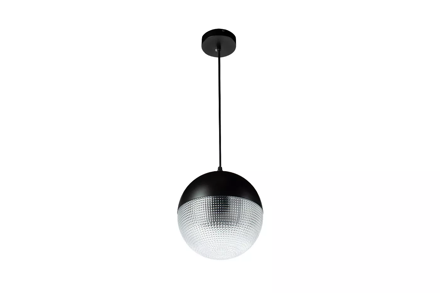 Lampa wisząca Kula 20cm Czarna Szklana NUBIS 200 nowoczesna loftowa