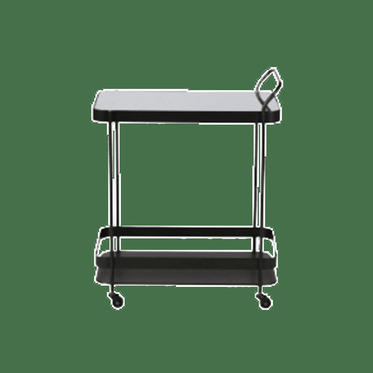 JOYA - Desserte en métal noir avec plateau verre